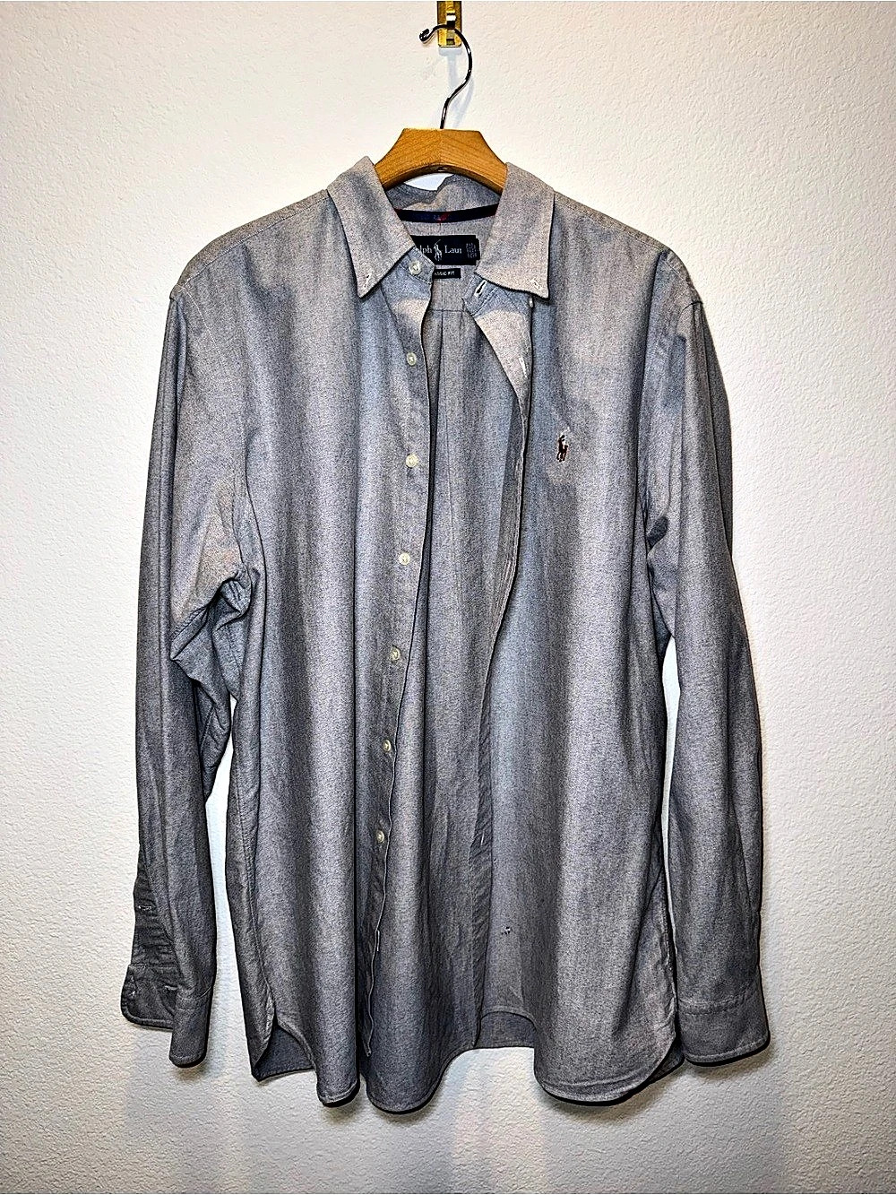 Ralph Lauren Classic Fit Men's Blue Button Down Shirt Size XL